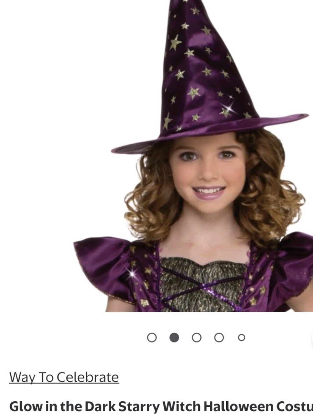 Celebrate It Purple and Gold Star Witch Hat & Dress Costume